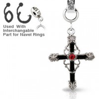 Украшение для пирсинга пупка. Крест. CH-020