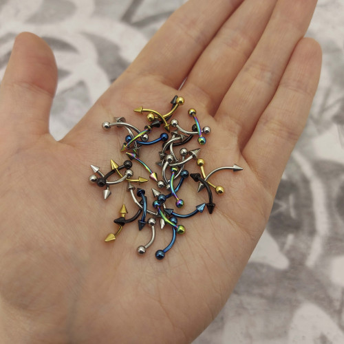 Микробанан 1,2 мм для пирсинга брови, губы, уха. Титан. BNE16T