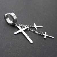 Серьга-кликер с подвесками крестами. SK32196