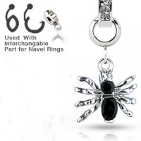 Украшение для пирсинга пупка. Паук. CH-002