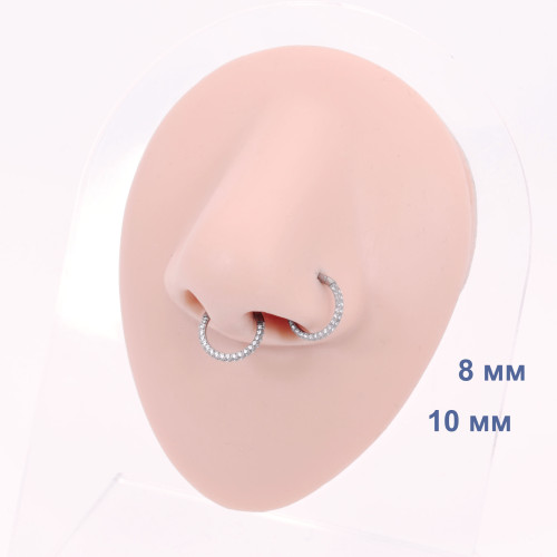 Кольцо сегментное 1,2 мм кликер. Титан. Кристаллы. HSEGTAJ022