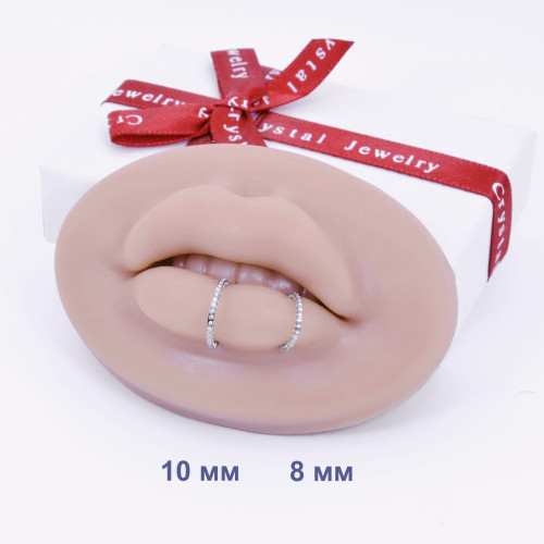 Кольцо сегментное 1,2 мм кликер. Титан. Кристаллы. HSEGTAJ022