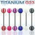 Штанга 1,6 мм. Титан, полосатые акриловые шарики 5 мм. BBUVBETi