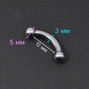 Интернал-банан 3 мм для пирсинга Принц Альберт. BNPB8