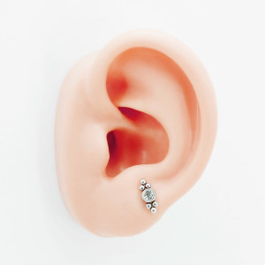 Интернал-лабрета 1,2 мм, стержень титан. Кристалл. IL28921