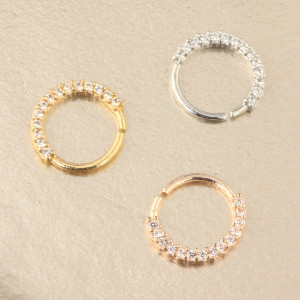 Кольцо 0,8 мм с цирконами. NOCR-001