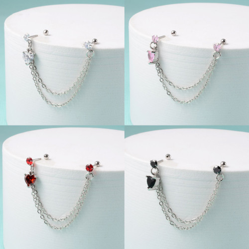 Штанга 0,8 мм для двух проколов. Сердце. JC4707