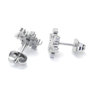 Серьга-гвоздик. Снежинка. SE2085