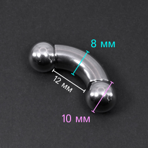 Интернал-банан 8 мм для пирсинга Принц Альберт. BNPB0