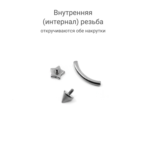 Интернал-микробанан 1,2 мм с звездочкой и конусом. Титан. IBNET16SRcon