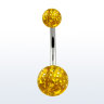 Украшение для пирсинга пупка. Шарики акрил с блеском. BNGT