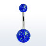Украшение для пирсинга пупка. Шарики акрил с блеском. BNGT