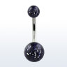 Украшение для пирсинга пупка. Шарики акрил с блеском. BNGT