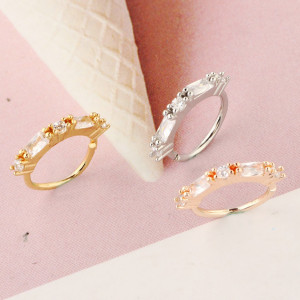 Кольцо 0,8 мм с цирконами. NOCR-005