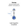 Украшение для пирсинга пупка. Титан, 2 кристалла. BNT2J