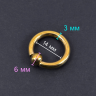 Кольцо 3 мм для пирсинга Принц Альберт, золотое титановое покрытие. Шарик на пружине. BCRG8-SL Кольцо 3 мм для пирсинга Принц Альберт, золотое титановое покрытие. Шарик на пружине. BCRG8-SL