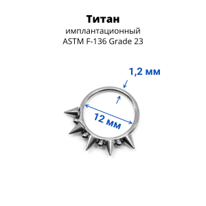 Кольцо сегментное 1,2 мм кликер. Титан. HSEG3817