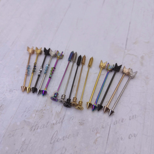 Штанга индастриал 1,6 мм. Стрела, стеклярус. BI7880