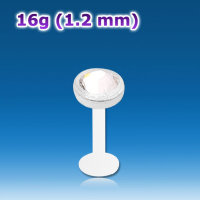 Лабрета 1,2 мм Push-in (без резьбы). Кристалл 4,5 мм. INLB16-4