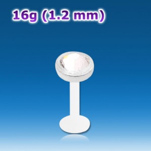 Лабрета 1,2 мм Push-in (без резьбы). Кристалл 4,5 мм. INLB16-4