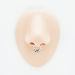 Кольцо сегментное 1,2 мм кликер для пирсинга септума с кристаллами. HSEGJ1974