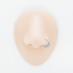 Кольцо сегментное 1,2 мм кликер для пирсинга септума с кристаллами. HSEGJ1974