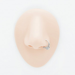 Кольцо сегментное 1,2 мм кликер для пирсинга септума с кристаллами. HSEGJ1975