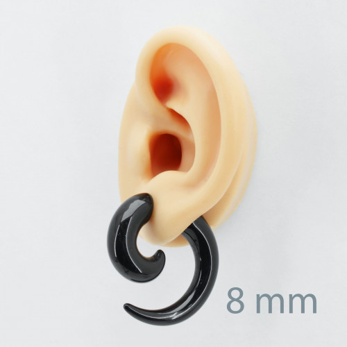 Имитация растяжки. Спираль, чёрная. EAR7866