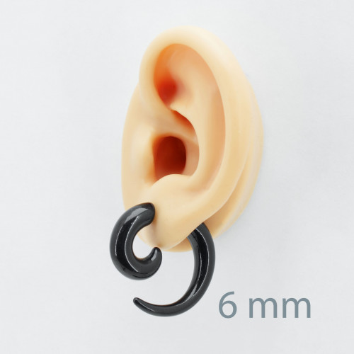 Имитация растяжки. Спираль, чёрная. EAR7866
