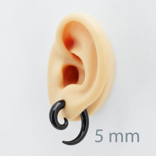 Имитация растяжки. Спираль, чёрная. EAR7866