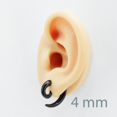 Имитация растяжки. Спираль, чёрная. EAR7866