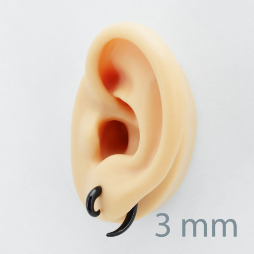 Имитация растяжки. Спираль, чёрная. EAR7866