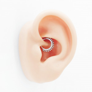 Кольцо сегментное 1,2 мм кликер для пирсинга септума с кристаллами. HSEGJ1902