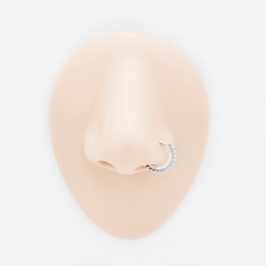 Кольцо сегментное 1,2 мм кликер для пирсинга септума с кристаллами. HSEGJ1902