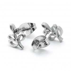 Серьга-гвоздик. Листья. SE1293