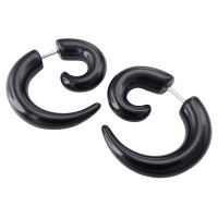 Имитация растяжки. Спираль, чёрная EAR536