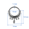 Кольцо сегментное 1,2 мм кликер для пирсинга септума. Капли. HSEG0637