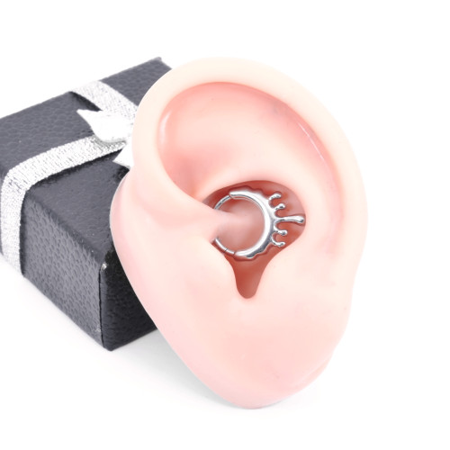 Кольцо сегментное 1,2 мм кликер для пирсинга септума. Капли. HSEG0637