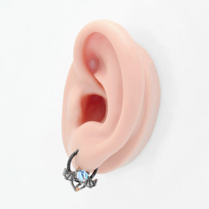 Кольцо сегментное 1,2 мм кликер для пирсинга септума. Дьявол. HSEGJ7676