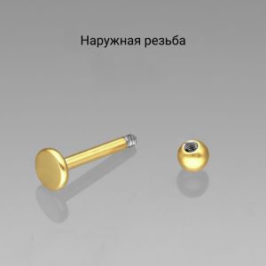 Лабрета 1,2 мм. Золотое титановое покрытие. PFSC722