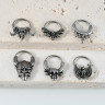 Кольцо сегментное 1,2 мм кликер для пирсинга септума. Череп. HSEG0641