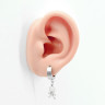 Серьга-кликер с подвеской Череп. Чёрное покрытие. SK5804B