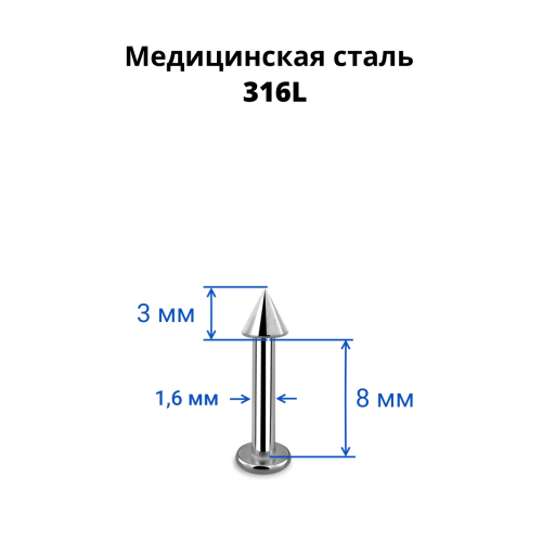 Лабрета 1,6 мм. Конус. LBCN14