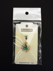 Украшение для пирсинга пупка, покрытие золотом. Змея. MCD7822