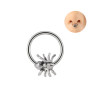 Кольцо сегментное 1,2 мм кликер для пирсинга септума. Паук. HSEG0649