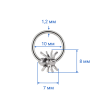 Кольцо сегментное 1,2 мм кликер для пирсинга септума. Паук. HSEG0649