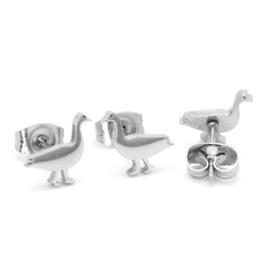 Серьги-гвоздики. Пара. Гуси. SE1290-2
