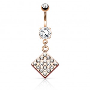 Украшение для пирсинга пупка, покрытие золотом. Ромб. N15484-G