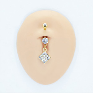 Украшение для пирсинга пупка, покрытие золотом. Ромб. N15484-G