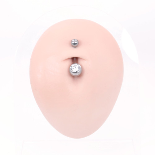 Интернал украшение для пирсинга пупка. Титан, шарик с кристаллом. IBNT1J14